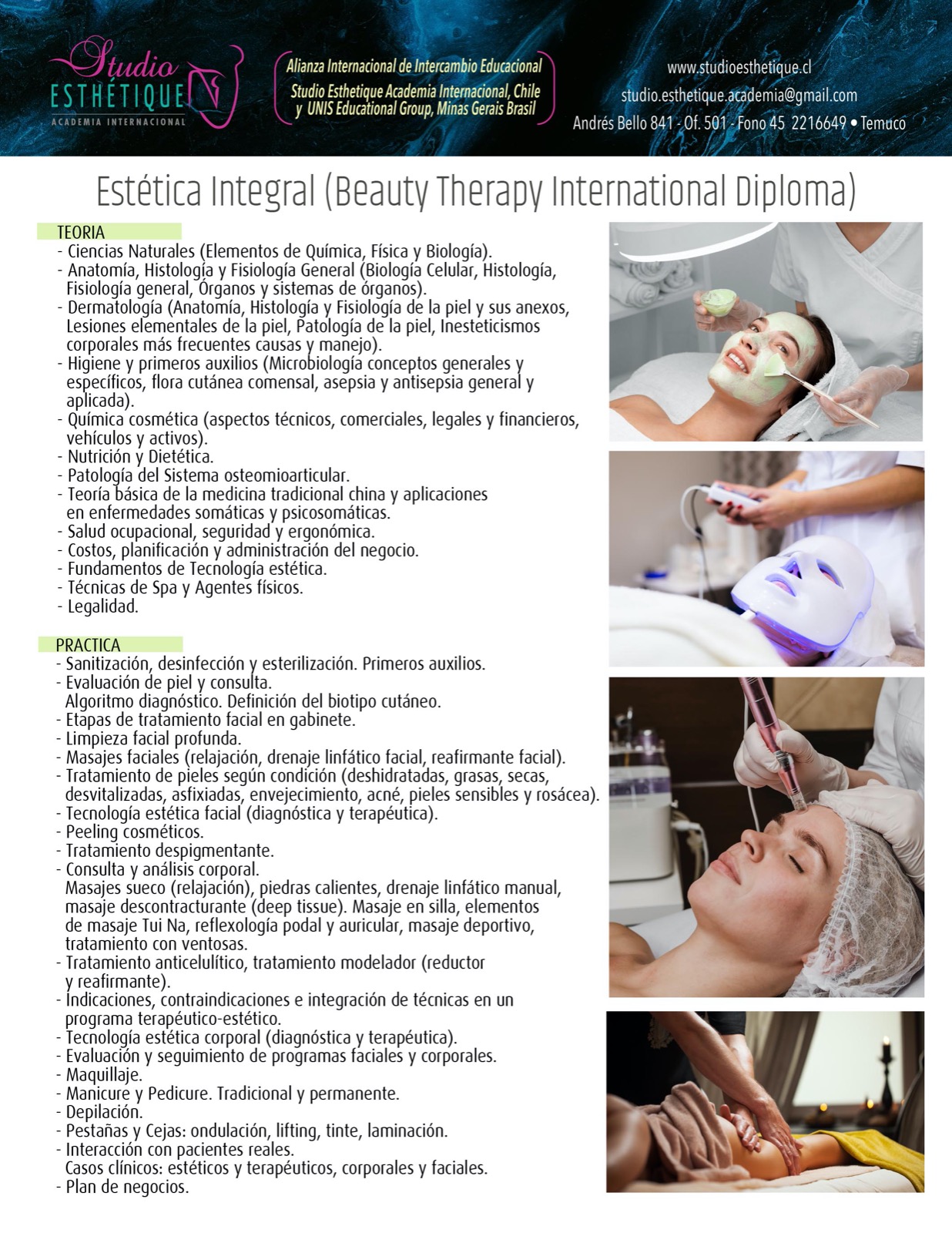 beauty therapy, cosmetología, estética integral, masoterapia